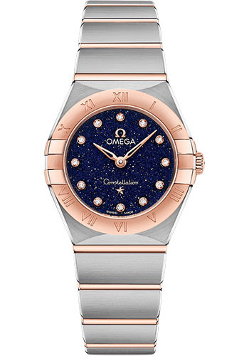 Omega Constellation Quartz - 25 mm Steel And Sedna Gold Case - Blue Glass Diamond Dial