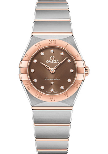 Omega Constellation Manhattan Quartz Watch - 25 mm Steel And Sedna Gold Case - Brown Dial