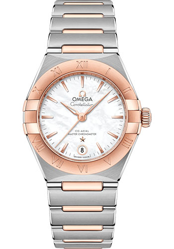 Omega Constellation Manhattan Co-Axial Master Chronometer Watch - 29 mm Steel And Sedna Gold Case - Mother-Of-Pearl Dial