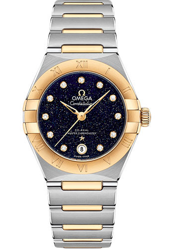 Omega Constellation Omega Co-Axial Master Chronometer - 29 mm Steel And Yellow Gold Case - Blue Glass Diamond Dial