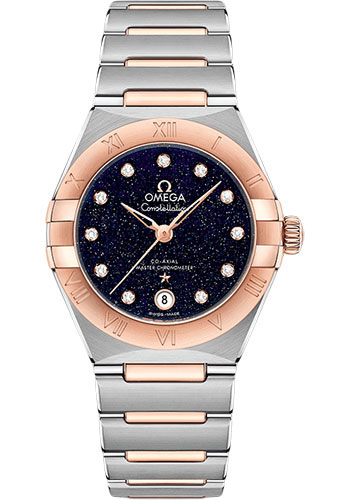 Omega Constellation Omega Co-Axial Master Chronometer - 29 mm Steel And Sedna Gold Case - Blue Glass Diamond Dial
