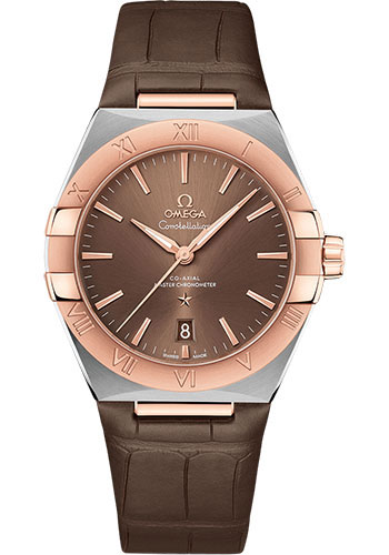 Omega Constellation OMEGA Co-Axial Master Chronometer - 39 mm Steel And Sedna Gold Case - Brown Dial - Brown Leather Strap
