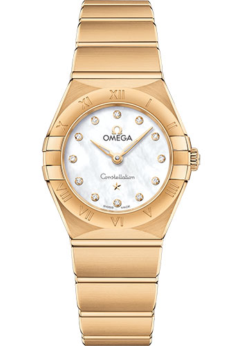 Omega Constellation Manhattan Quartz Watch - 25 mm Yellow Gold Case - Mother-Of-Pearl Diamond Dial