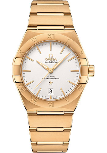 Omega Constellation OMEGA Co-Axial Master Chronometer - 39 mm Yellow Gold Case - Silvery Dial