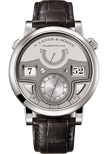 A. Lange & Söhne Zeitwerk Minute Repeater Watch - 37.7mm Platinum Case - Rhodium Dial - Black Alligator Leather Strap