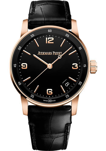 Audemars Piguet Code 11.59 by Audemars Piguet - Chronograph - 41mm Pink Case - Black Dial - Black Alligator Strap
