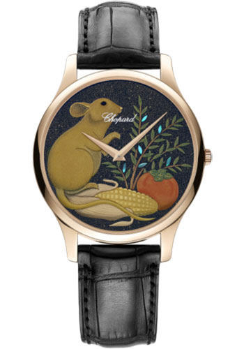 Chopard L.U.C L.U.C XP Urushi Year Of The Rat Watch - Rose Gold Case - Urushi Lacquer Dial - Black Strap