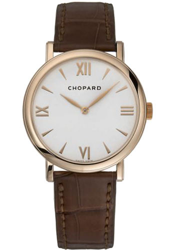 Chopard Classic Watch - 36.00 mm Rose Gold Case - Brown Alligator Strap