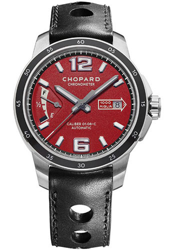 Chopard Mille Miglia 2015 Race Edition Limited Edition of 1000 Watch - Steel Case - Rossa Corsa Dial - Black Leather Strap