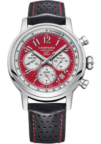 Chopard Mille Miglia Racing Colors Watch - Steel Case - Red Dial - Black Strap