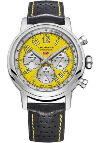 Chopard Mille Miglia Racing Colors Watch - Steel Case - Yellow Dial - Black Strap
