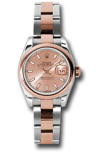 Rolex Steel and Everose Gold Rolesor Lady Datejust 26 Watch - Domed Bezel - Pink Index Dial - Oyster Bracelet
