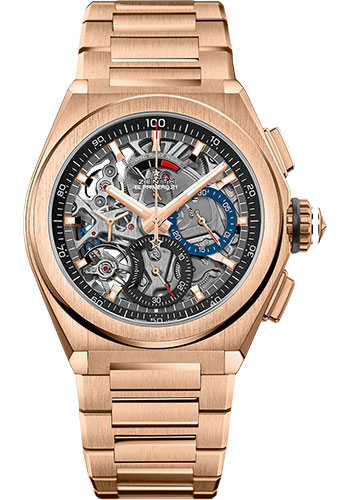 Zenith Defy El Primero 21 Watch - Rose Gold - Openworked Dial - Rose Gold Bracelet