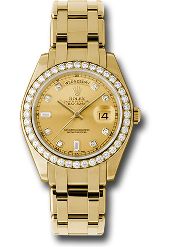 Rolex Yellow Gold Day-Date Special Edition 39 Watch - 40 Diamond Bezel - Champagne Diamond Dial