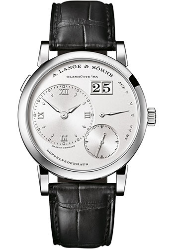 A. Lange & Söhne Lange 1 Watch - 38.5mm White Gold Case - Argenté Dial - Black Strap