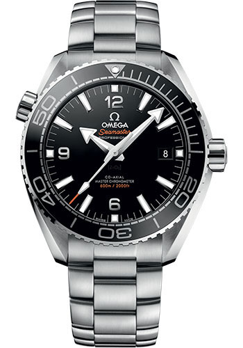 Omega Planet Ocean 600 M Omega Co-axial Master Chronometer Watch - 43.5 mm Steel Case - Unidirectional Black Ceramic Bezel - Black Ceramic Dial