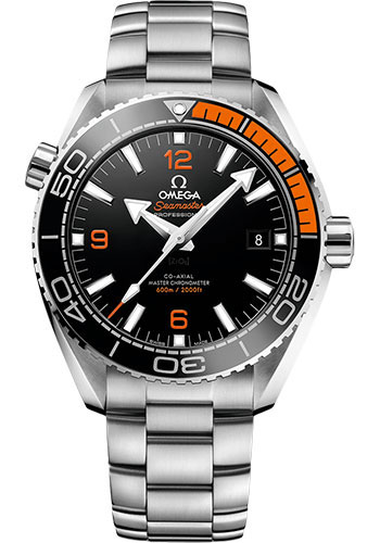 Omega Planet Ocean 600 M Omega Co-axial Master Chronometer Watch - 43.5 mm Steel Case - Unidirectional Black Ceramic Bezel - Black Ceramic Dial