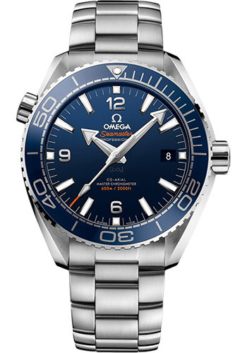 Omega Planet Ocean 600 M Omega Co-axial Master Chronometer Watch - 43.5 mm Steel Case - Unidirectional Blue Ceramic Bezel - Blue Ceramic Dial