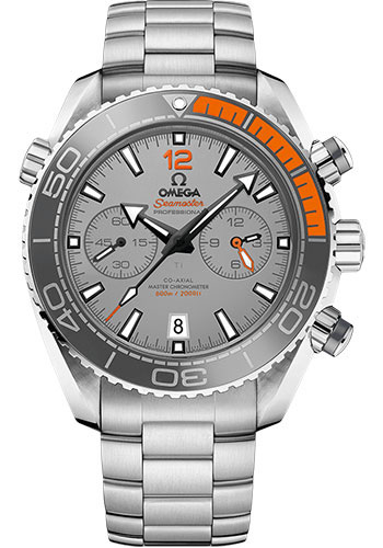 Omega Planet Ocean 600 M Omega Co-axial Master Chronometer Chronograph Watch - 45.5 mm Titanium Case - Unidirectional Grey Silicon Nitride Ceramic Bezel - Grade 5 Titanium Dial