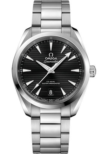 Omega Aqua Terra 150M Co-Axial Master Chronometer Watch - 38 mm Steel Case - Black Dial - Brushed And Polished Steel Bracelet