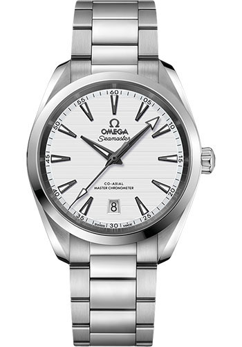 Omega Aqua Terra 150M Co-Axial Master Chronometer Watch - 38 mm Steel Case - Silvery Dial - Brushed And Polished Steel Bracelet