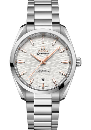 Omega Seamaster Aqua Terra 150M Co-Axial Master Chronometer Ladies Watch - 38 mm Steel Case - Waved Silvery Dial