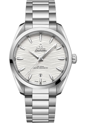 Omega Seamaster Aqua Terra 150M Co-Axial Master Chronometer Ladies Watch - 38 mm Steel Case - Waved Silvery Dial