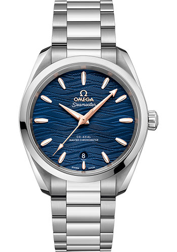 Omega Seamaster Aqua Terra 150M Co-Axial Master Chronometer Ladies Watch - 38 mm Steel Case - Waved Blue Dial