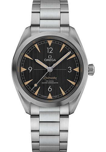 Omega Seamaster Railmaster Omega Co-Axial Master Chronometer Watch - 40 mm Steel Case - Vertically Brushed Black Dial