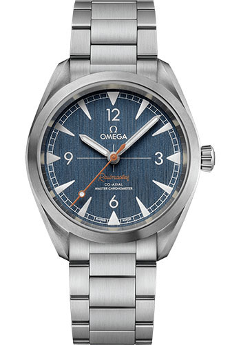 Omega Seamaster Railmaster Omega Co-Axial Master Chronometer Watch - 40 mm Steel Case - Vertically Brushed Blue Jeans Dial