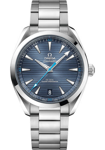 Omega Aqua Terra 150M Co-Axial Master Chronometer Watch - 41 mm Steel Case - Blue Dial - Brushed And Polished Steel Bracelet