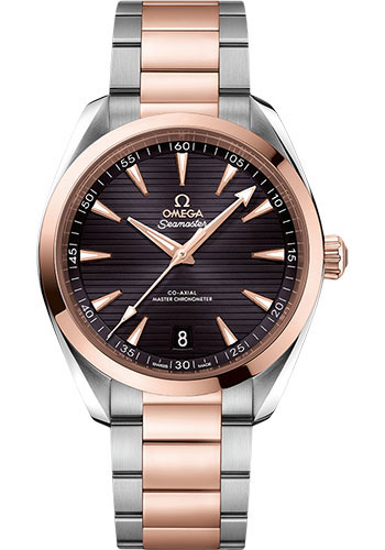 Omega Aqua Terra 150M Co-Axial Master Chronometer Watch - 41 mm Steel And Sedna Gold Case - Grey Dial - Brushed And Polished Steel And Sedna Gold Bracelet