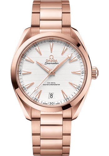 Omega Aqua Terra 150M Co-Axial Master Chronometer Watch - 41 mm Sedna Gold Case - Silvery Dial - Brushed And Polished Sedna Gold Bracelet