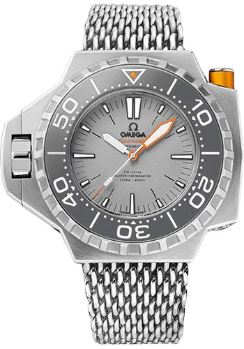 Omega Seamaster Ploprof 1200M Co-Axial Master Chronometer Watch - 55 x 48 mm Titanium Case - Bi-Directional Bezel - Grade 5 Titanium Dial - An Additional Grey Rubber Strap