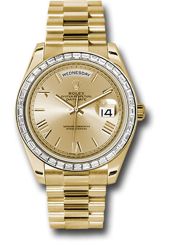 Rolex Yellow Gold Day-Date 40 Watch -  Bezel - Champagne Bevelled Roman Dial - President Bracelet