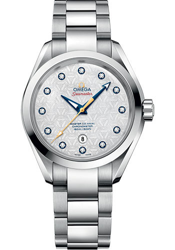 Omega Seamaster Aqua Terra 150M Master Co-Axial Ryder Cup Limited Edition of 216 Watch - 34 mm Steel Case - Mother-Of-Pearl Diamond Dial - Extra Blue Coated Nylon Fabric Strap