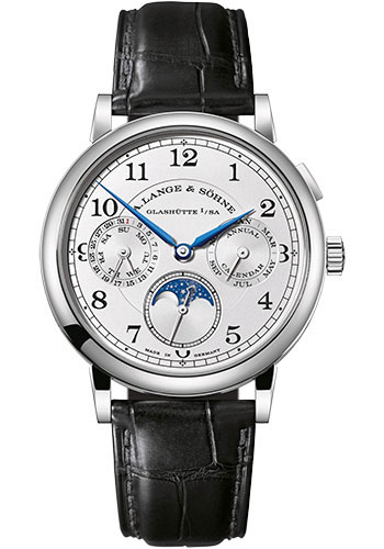 A. Lange & Söhne 1815 Annual Calendar - 40mm White Gold Case - Argenté Dial - Black Strap