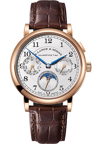 A. Lange & Söhne 1815 Annual Calendar - 40mm Pink Gold Case - Argenté Dial - Reddish-Brown Strap