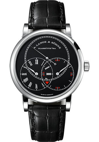 A. Lange & Söhne Richard Lange Jumping Seconds - 39.9mm White Gold Case - Black Dial - Black Strap