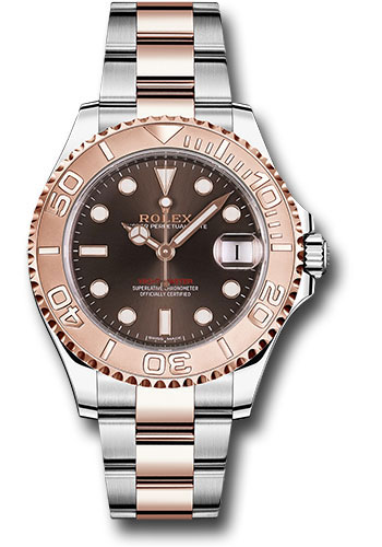 Rolex Steel and Everose Gold Rolesor Yacht-Master 37 Watch - Chocolate Dial