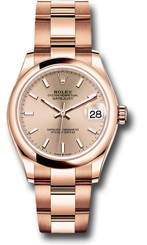 Rolex Everose Gold Datejust 31 Watch - Domed Bezel - Rosé Index Dial - Oyster Bracelet