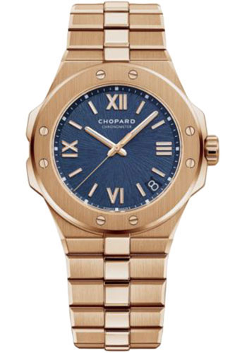 Chopard Alpine Eagle Large Watch - 41.00 mm Rose Gold Case - Aletsch Blue Dial