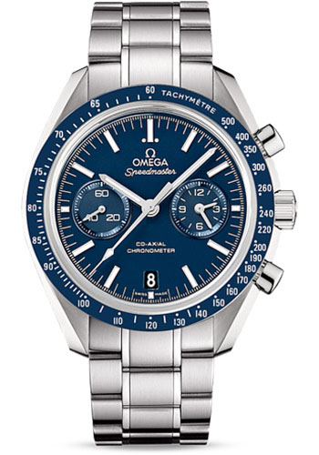 Omega Speedmaster Moonwatch Co-Axial Chronograph Watch - 44.25 mm Steel Case - Blue Tachymeter Bezel - Blue Dial
