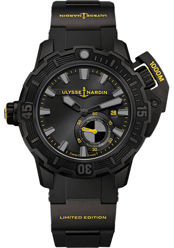 Ulysse Nardin Diver Deep Dive 46 mm - Titanium Case - Black Dial - Rubber Strap