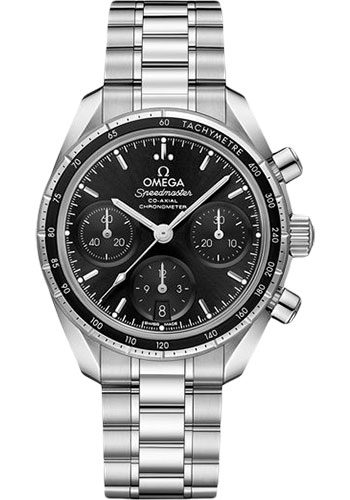 Omega Speedmaster 38 Co-Axial Chronograph Watch - 38 mm Steel Case - Black Dial