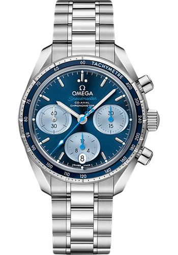 Omega Speedmaster 38 Co-Axial Chronograph Orbis Watch - 38 mm Steel Case - Blue Dial