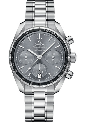 Omega Speedmaster 38 Co-Axial Chronograph Watch - 38 mm Steel Case - Grey Dial