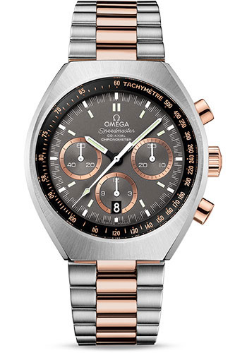 Omega Speedmaster Mark II Co-Axial Chronograph Watch - 42.4 mm Steel - Sedna Gold Case - Grey Dial - Steel And Sedna Gold Bracelet