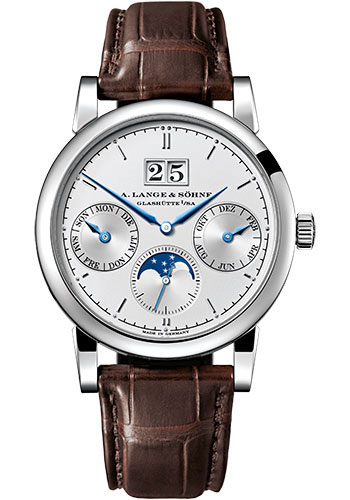 A. Lange & Söhne Saxonia Annual Calendar - 38.5mm White Gold Case - Argenté Dial - Dark-Brown Strap