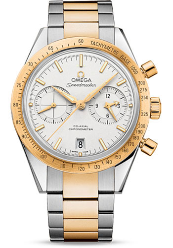 Omega Speedmaster '57 Co-Axial Chronograph Watch - 41.5 mm Steel And Yellow Gold Case - Silver Dial - Steel Bracelet